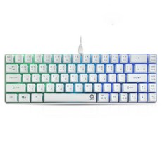 QSENN LED有線電競無數字鍵盤, 白色, SEM-DT65T, 無數字鍵盤