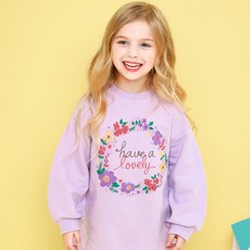 JELISPOON 女童花環花朵印花長袖上衣