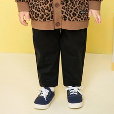 JELISPOON 童款簡約恐龍刺繡素色運動束口長褲