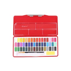 giorgione 純色水彩顏料盒 紅色+水彩筆組, 48色