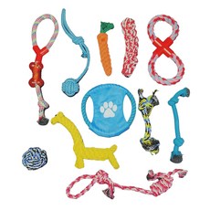 PETCA 狗狗拔河磨牙繩索玩具11件組, C款, 1套