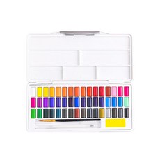 giorgione 純色水彩顏料盒 藍色+水彩筆組, 48色