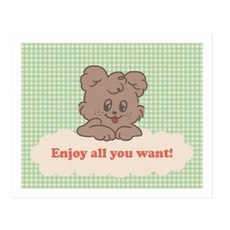 棕色小狗圖案便條卡, 50個, 混合顏色