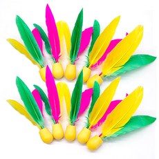 Three Feather板球羽毛球羽毛球, 10個, 1件, 混合顏色