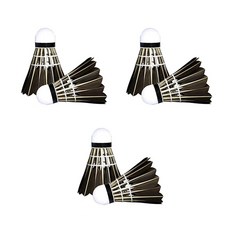 Melatree 高級羽毛羽球訓練用羽球 6入, 黑色, 1個