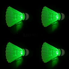 Melatree LED燈羽球, 4個, 1入, 綠色