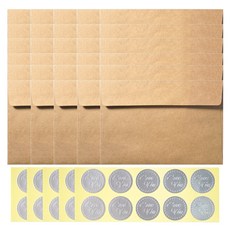 2Youngdesign 文字印花圓形貼紙 50入+明信片信封組 50入, 隨機出貨(貼紙)+牛皮紙(信封), 1組