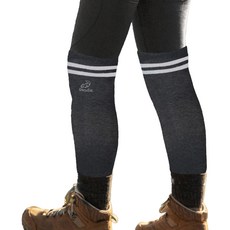 Crocodile 中性刺繡 Turingle 雙腿保暖腿套 2p 套組 CD1WM102, 木炭