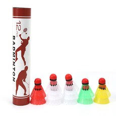 多色防風羽毛球 12入, 隨機發貨, 1組