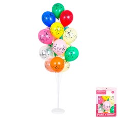PARTYSHOW 氣球支架裝飾 160cm 19p + 音樂印刷氣球 20p 套組, 1套, 隨機出貨(氣球)
