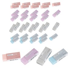 morning glory 主題色橡皮擦 4種*10入組, 杜鵑粉+鐵灰色+冰河藍+薰衣草紫, 1組