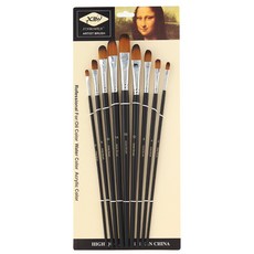 Baegot畫具 水彩畫筆套組_圓頭筆, 1套, 9種