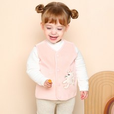 milk mile 小熊圖案刺繡羅紋燈芯絨背心