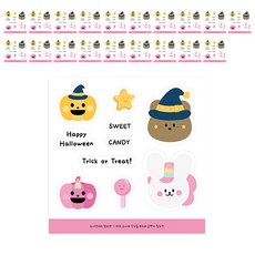 Donna&deco Dona與朋友們 萬聖節禮物袋裝飾貼紙, 002 赫杜與順棉伊, 20個