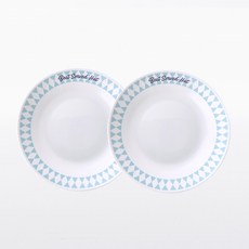 pyrex 牛奶玻璃盤 2入 M號, 美式餐廳款, 1組