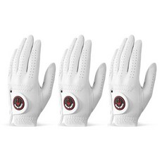조지스피리츠 남성용 양피 골프장갑 왼손용 3p, 화이트, 1세트