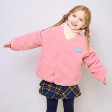 JELISPOON 童款日常毛絨素色鈕扣外套