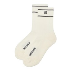 DAKS 女款棉質混紡印花中筒襪, 白色的