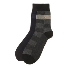 DAKS 優質棉混紡長木襪 2 件套, 黑色