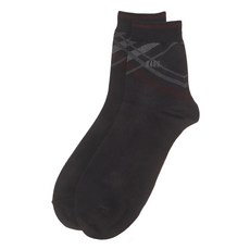 DAKS 男士暢銷款斜格格紋棉混紡重頸襪, 深藍色