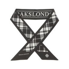 DAKS 新的高級新檢查高級絲綢圍巾, 黑色