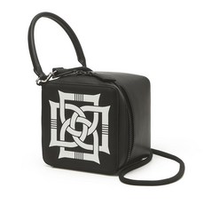 SPECAIL CLASSIC牛皮獨特圓角方包, 黑色