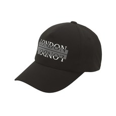 男款LONDON LIFE Logo印刷亮點春季帽, 黑色