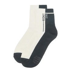 DAKS 男士ESSENTIAL GOLF配色棉混紡實木襪子, 茶藍