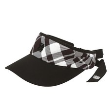 女款FIELD PREMIUM蝴蝶結亮點格紋圖案遮陽帽, 黑色