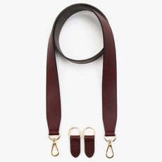 바이핸즈 가죽 골드 와이드 숄더 크로스 가방끈, 윈저와인, 1개