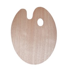 마이데일리 원목 미술 물감 팔레트 우드 타원형 24 x 30 cm, 1개
