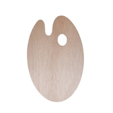 마이데일리 원목 미술 물감 팔레트 우드 타원형 20 x 30 cm, 1개
