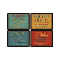 [쿠팡수입] 핌퍼넬 런치타임 테이블매트 4p 세트, 혼합색상, 1세트