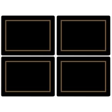 [Coupang進口] Pimpernel 經典黑色餐墊 4入組, 混色