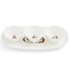[酷澎進口] Portmeirion Royal Worcester Warrendale 醬料碗 3入 + 托盤套組 天竺鼠, 1套, 混合色