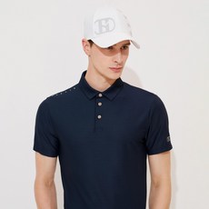 헤지스골프 남성용 텍스쳐 반팔 카라 티셔츠