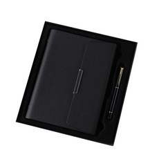 Black Swan天鵝絨復古商務筆記本禮品組, 黑色