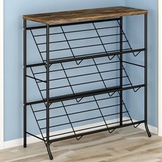 鐵製斜式組裝鞋櫃 GH35_RD_1329, 黑色, 1個