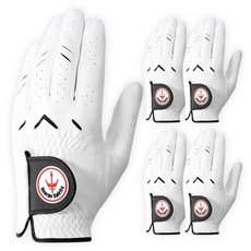 George Spirits 男性用合成皮高爾夫手套 左手穿戴, 白色