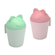 Budsia 孩童貓咪造型沐浴杯組 2入, 1套, 粉紅色，薄荷