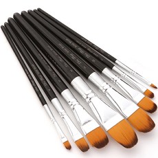 Velian 水彩油畫圓扁筆 8件組, 8種, 1套