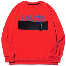 DIELCRI 男款大尺碼DC大黑膠帶大學T