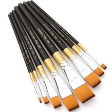 Velian 水彩油畫平扁筆 8件組, 8種, 1套