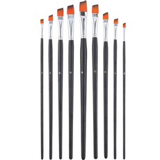 메이크마인 미술 수채화 그림 나일론 사선 붓 9종 세트, 0호, 2호, 4호, 6호, 8호, 10호, 12호, 14호, 16호, 1세트