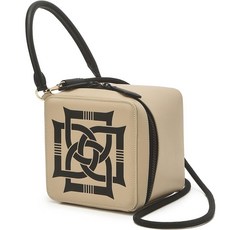 SPECAIL CLASSIC牛皮獨特圓角方包, 米色