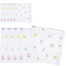 OYBY 嬰兒水果印花竹纖維手帕 10入