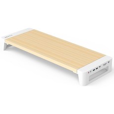 넥스트유 8 in 1 다기능 멀티 어댑터 탑재 스마트 심플 모니터 스탠드, 화이트