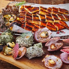 남해안 산지직송 바다장어 앤 제철조개 캠핑BBQ세트 1.6kg, 1세트