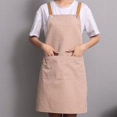 aryko 金魚草按鈕帆布圍裙, 淺褐色的, 1入