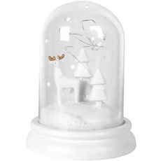 聖誕節玻璃蓋造型擺飾 白色麋鹿, 白色的, 1個